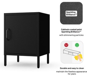 Čierny nočný stolík kovový MIA Modern 424 x 595 x 400 mm