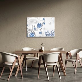 Obraz - Modré labute (70x50 cm)