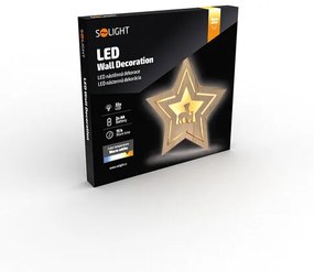 Solight LED nástenná dekorácia Vianočná hviezda, 24x LED, 2x AA