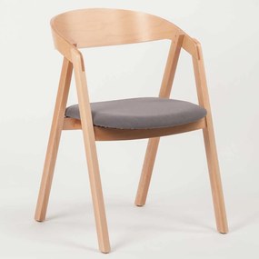 Stima stolička GURU buk s čalúneným sedákom Vyberte odtieň ->: Buk, Vyberte látku ->: CARABU grigio 77