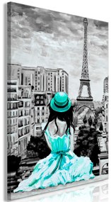 Artgeist Obraz - Paris Colour (1 Part) Vertical Green Veľkosť: 20x30, Verzia: Na talianskom plátne