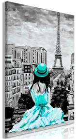 Artgeist Obraz - Paris Colour (1 Part) Vertical Green Veľkosť: 20x30, Verzia: Premium Print