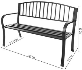 LONGWELL INDUSTRIAL LTD Záhradná lavica s operadlom, kovová konštrukcia