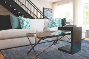 Diamond Carpets India, Ručne viazaný kusový koberec Diamond DC-KM Thropical mix, 180x275, modrá, chodba / predsieň