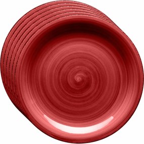 Mäser Sada 6 dezertných tanierov Bel Tempo, 19,5cm, červená