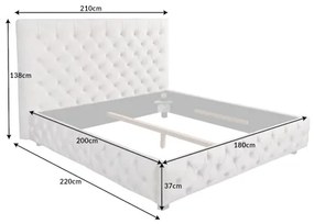 Posteľ 43105 180x200cm Zamat Champagne  - Komfort-nábytok