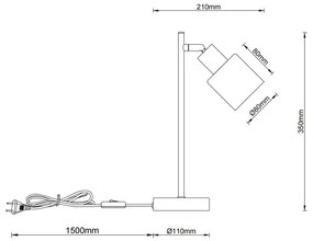 Globo 54114-1T - Stolová lampa TRENT 1xE14/25W/230V