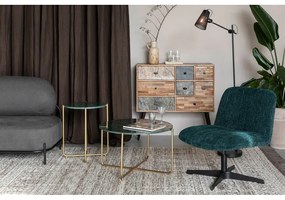 Okrúhly konferenčný stolík s mramorovou doskou v zeleno-zlatej farbe ø 70 cm Timpa – White Label