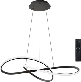 Brilagi - LED stmievateľný luster na lanku INFINITY LED/80W/230V 80x80 cm čierny + diaľkové ovládanie