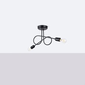 Sollux SL.1472 - Prisadený luster LOOP 2xE27/15W/230V čierna