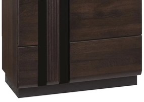 Vitrína Porti 11 66 cm pravá z masivu dub čokoládový