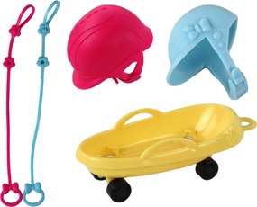 LEAN Toys Detská bábika Anlily – korčule, pes, zimné športy