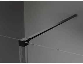 Mexen Velar, sprchový kút s posuvnými dverami 110 x 75 cm, 8mm šedé sklo, čierna matná, 871-110-075-41-70