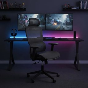 Kancelárska otočná stolička s ergonomickým nastavením výšky, čierna