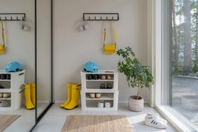 Úložný box s otvorenou prednou hranou, MODULE, s vekom, biely -  59,5 × 39,5 × 30 cm