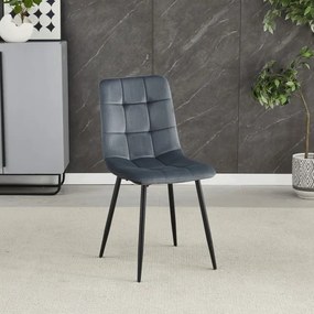Jedálenská stolička zamatová, sivá CT-281 GREY4