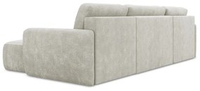 Krémová ženilková rozkladacia/s úložným priestorom rohová pohovka (do tvaru "U") Lilo – Makamii