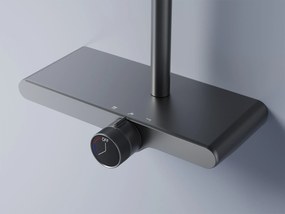 Rea Bari, sprchový set s hlavovou a ručnou sprchovou hlavicou, grafitová, REA-P0890