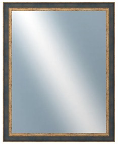 DANTIK - Zrkadlo v rámu, rozmer s rámom 80x100 cm z lišty ZVRATNÁ modrozlatá plast (3068)
