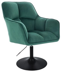 LuxuryForm DESIGN Kreslo AMALFI VELUR na čiernom tanieri - zelené