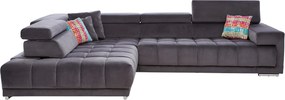 XXXLutz ROHOVÁ SEDAČKA, textil, antracitová Beldomo Speed - Sedačky - 000711005353