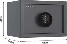 Nábytkový trezor PRAKTIK 25 EL, elektronický S1, 250 × 350 × 280 mm, 17 l
