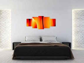 Oranžový abstraktný obraz