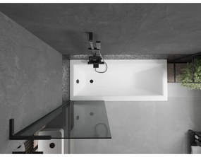 Mexen Next L, 1-krídlová vaňová zástena 60 x 150 cm, 6mm šedé sklo, čierny profil, 895-060-000-03-40-70