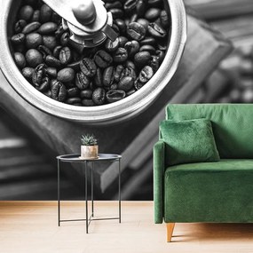 Fototapeta čiernobiely vintage mlynček na kávu - 225x150