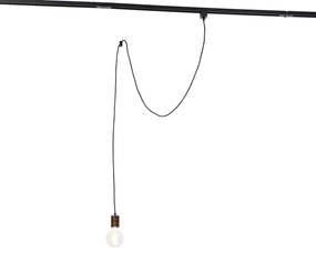 1-fázový koľajnicový systém s 3 reflektormi a závesnými svietidlami tmavá bronz - Cavalux Jeana