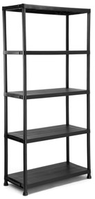 Dielenský plastový regál s 5 policami MAXER čierny