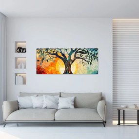Obraz – Mozaika – slnko a strom I. (120x50 cm)