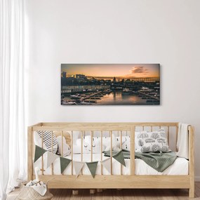 Obraz - prístavné mestečko (120x50 cm)