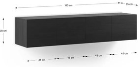 Čierny TV stolík 180x38x35 cm Daroca – Marckeric