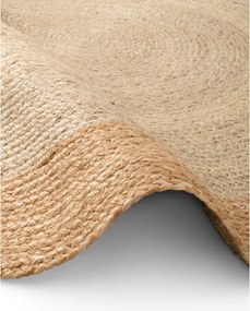 Koberec Hanse Home JUTTA naturálny / krémový / zlatý kruh - Zľavnený kus - nepravidelné prešívanie