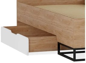 Jednolôžková posteľ 90cm Irmadi IA5 (hikora + biela + sivá). Vlastná spoľahlivá doprava až k Vám domov. 1122276