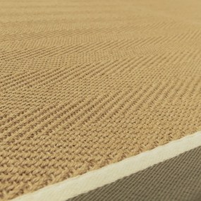 Kaki/v prírodnej farbe obojstranný/ručne tkaný jutový behúň 68x240 cm Bordo Herringbone Kaki – Asiatic Carpets