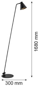 Argon 8003 - Stojacia lampa AVALONE 1xE27/15W/230V čierna