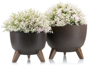 Sada 2 květináčů ROSA ECO hnědá