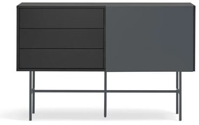 Čierna/antracitová nízka komoda s posuvnými dverami 140x91 cm Nube – Teulat