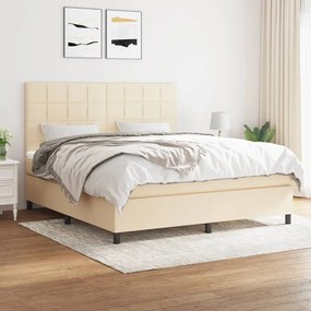 Posteľný rám boxspring s matracom krémový 160x200 cm látka 3141790