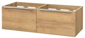 Mereo, Mereo Mailo, kúpeľňová skrinka 121 cm, dub Riviera, chróm madlo, MER-CN528S