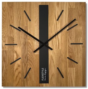 Dekorstudio Elegantné drevené hodiny DUB klasik SQ 50cm - čierne
