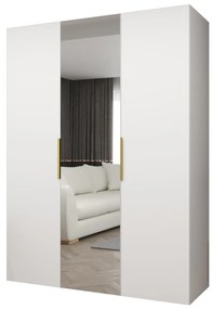 Šatníková skriňa 150 cm Mirabella 2 (biela + zlatá). Akcia -33%. Vlastná spoľahlivá doprava až k Vám domov. 1126406