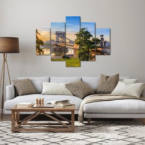 Obraz - Most cez rieku, Budapešť, Maďarsko (150x105 cm)