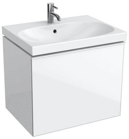 GEBERIT Acanto závesná skrinka pod umývadlo, 1 dvierka, 640 x 475 x 535 mm, lesklá biela, 500.610.01.2