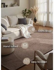 Ručne tkaný vlnený koberec taupe 160x230 cm Eleni Taupe – Hanse Home