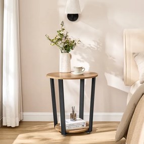 Príručný stolík OSKAR LET057B11 hnedý / čierny