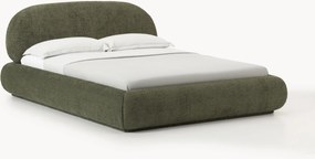 Čalúnená posteľ s úložným priestorom z plyšového buklé Alba