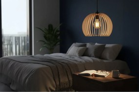 Závesné svietidlo Timber 6, 1x drevené tienidlo, (fi 32 cm)
